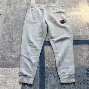 Champion Light Gray Men's Sweatpants with Embroidered Logo